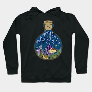 Mental Health Matters Design- Cottage Core Mushroom Crystals Hoodie